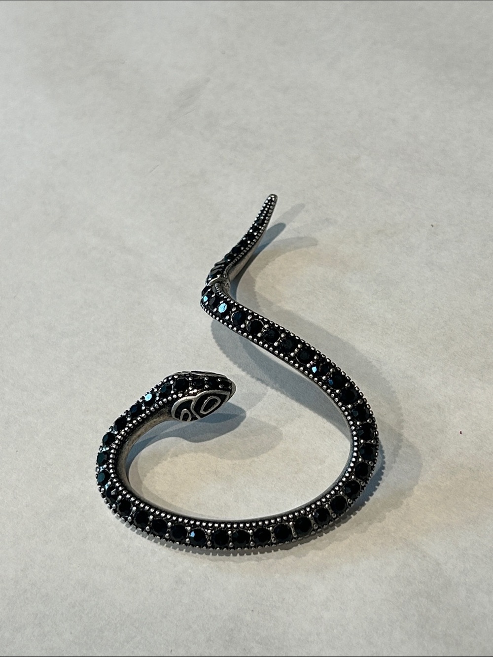 KILLSTAR Temptation gun Metal Snake Earring black paved stones new statement gem - Picture 3 of 6